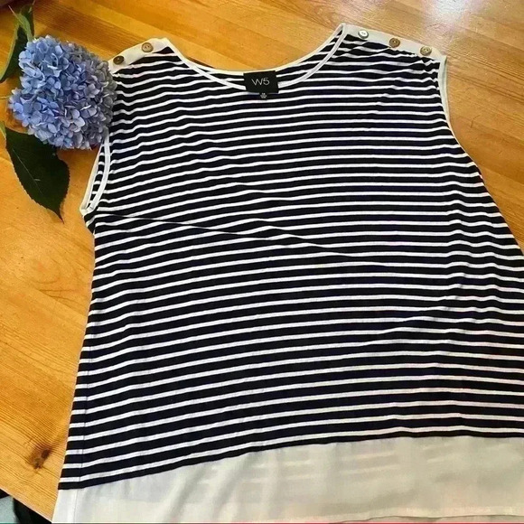 Anthropologie Tops - W5 black and white striped shirt